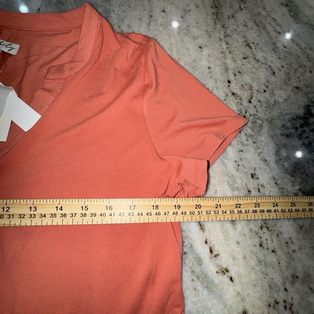 NWT Wonderly XL‎ Mini Dress Loose Short Sleeve Peach Coral Casual Minimalist - Picture 5 of 5